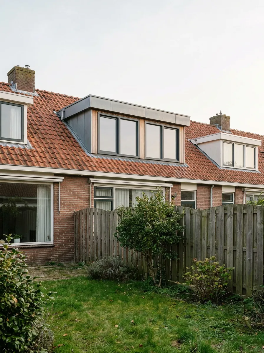 Dakkapel op een Nederlandse woning in voorbereiding